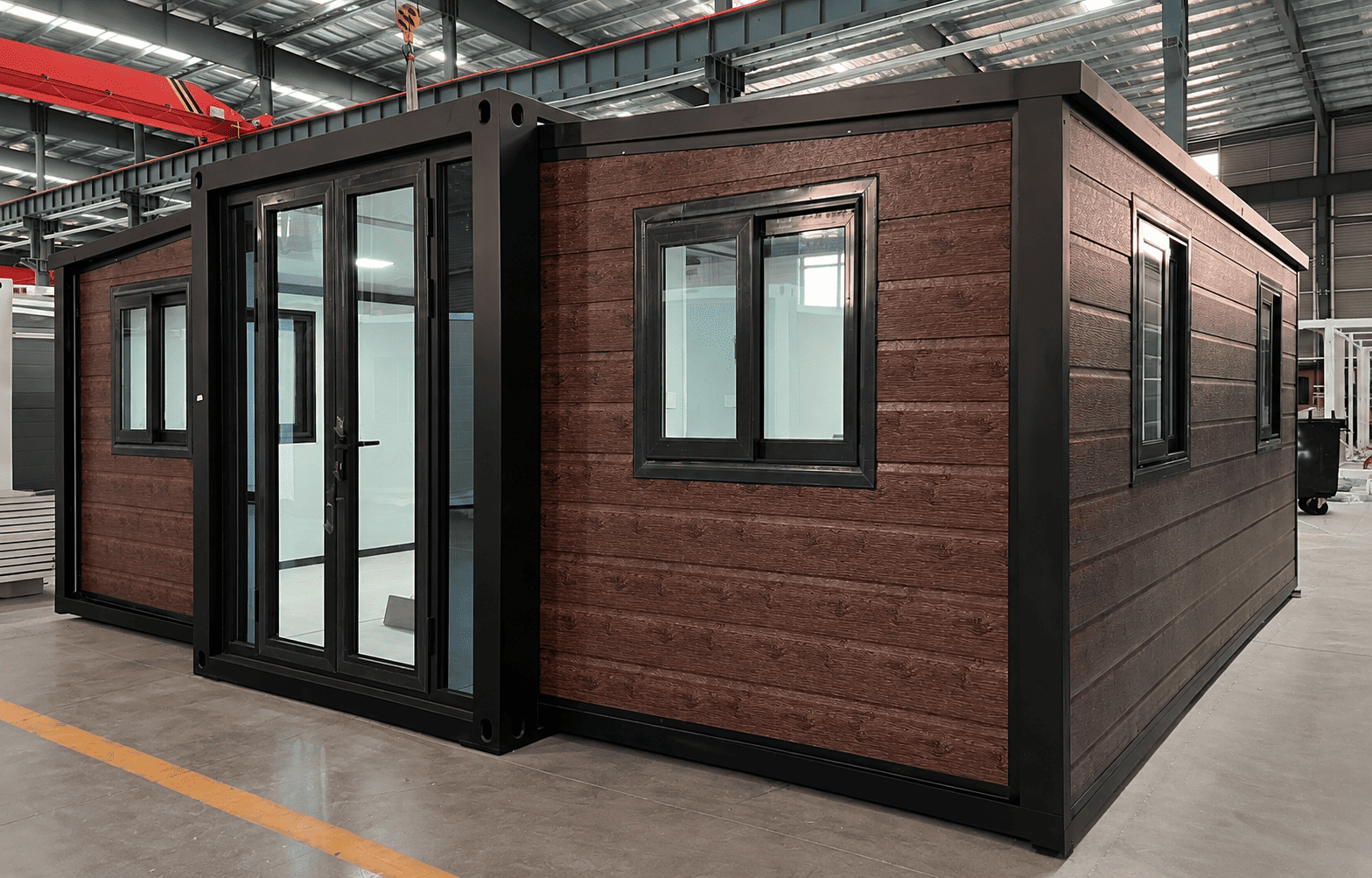 Rumah Kontena Berkembang 20 kaki Kotak Casa | Kabin Modular Kelabu Arang